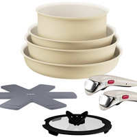 T-fal Tefal L835SA 可拆卸手柄锅和平底锅套装,10 件套,感应燃气火,包括 2 个专用手柄,不使用有害物质,如全氟辛酸、Ingenio Neo IH 调色板、网、非圣 ick ick