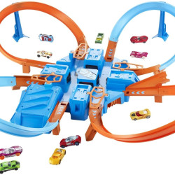 Hot Wheels 风火轮 玩具车轨道套装 包括环形赛道坡道停车场 5岁+