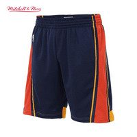 Mitchell&Ness MN勇士队09-10赛季球裤经典复古撞色透气舒适运动短裤球迷版男NBA