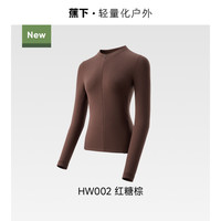 蕉下 羊毛混纺圆领打底衫 红糖棕 XL