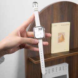 匠戴 适用iwatch11表带S11苹果S10手表applewatch9创意网格纹S9女款SE3夏季皮质S8时尚S7新款711智能高级感