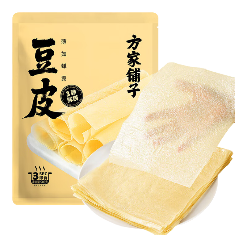 方家铺子 蝉翼豆腐皮 200g 干货