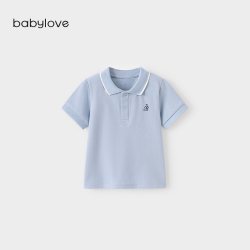 Babylove 宝宝短袖t恤夏季薄款Polo领上衣时尚百搭男女童外出夏装