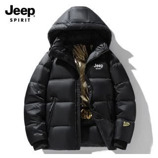 JEEP SPIRIT 吉普羽绒服男女冬季爆款男女黑金连帽白鸭绒保暖外套