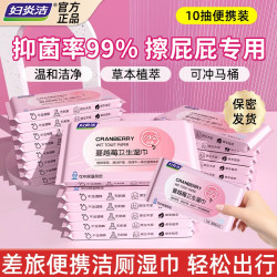 妇炎洁 蔓越莓湿巾抑菌私处事后清洁免洗湿纸巾便携私密护理出游