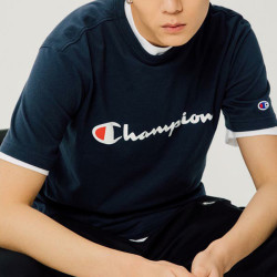 Champion 夏季女款修身短袖T恤棉半袖透气运动休闲大童款