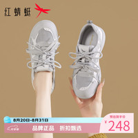 红蜻蜓 女鞋低跟网面鞋 夏季轻便网面透气运动鞋女士德训鞋休闲单鞋子