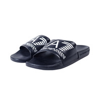EMPORIO ARMANI EA7 EMPORIO ARMANI男士休闲字母EA拖鞋男女同款夏款一字拖
