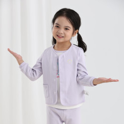丽婴房 5A抗菌纯棉儿童马甲 淡粉紫 80cm
