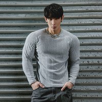 肌肉狗 圆领长袖T恤 男款 运动T恤