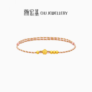 潮宏基 【小金花】5D硬金足金花朵黄金手链