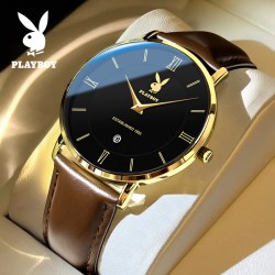 PLAYBOY 手表男款正品2022年新款学生潮流名品牌简约皮带男士手表