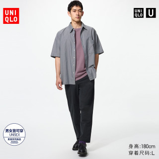 优衣库 箱型衬衫/短袖优衣库男装女装合作款/衬衣482497