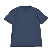 Marmot Climb Skin男款吸湿速干防晒UPF30圆领短袖上衣T恤 靛蓝