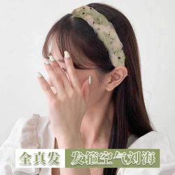 韩式发箍假发片女头顶高自然增发假发全真发遮白发假发片头顶补发
