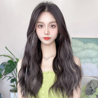 假发一片式挑染灰水波纹接发片隐形自柔顺然蓬松轻薄透气仿真发丝