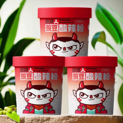 食族人 免煮酸辣粉豌豆版酸辣粉冲泡食用方便粉丝桶装宿舍囤货夜宵