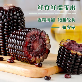 每食安 新鲜甜糯粗粮糯玉米黑玉米代餐240g*8支玉米香甜非转基因