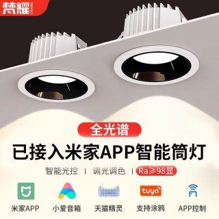 梵耀 已接入米家App智能筒射灯嵌入式客厅无主灯防眩筒灯天猫精灵调光