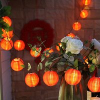 户外防水装饰灯太阳能红灯笼新年喜庆场景装扮春节家用小灯笼灯串