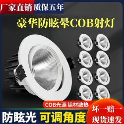 店铺商用射灯嵌入式可调角度cob孔灯超亮天花灯服装店聚光led筒灯