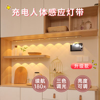 免布线猫眼波纹厨房自粘衣柜鞋柜酒柜感应灯充电调光