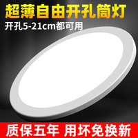 梵耀 自由开孔面板灯超薄可调筒灯6w9w15w21w3寸4寸6寸圆形嵌入式孔灯