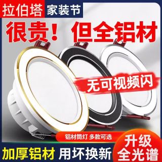 拉伯塔 筒灯led嵌入式客厅家用吊顶孔灯圆形简灯洞灯桶灯铜灯牛眼天花灯