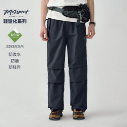 714STREET 潮牌户外三防伞兵裤风感波粒直筒裤束脚裤休闲裤412263