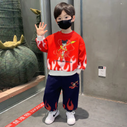 哪吒衣服男童秋装套装2026新款网红男孩帅气时髦潮儿童休闲两件套