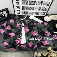 男童韩系风高街衬衫外套韩版时尚夏装复古衬衣套装YK019