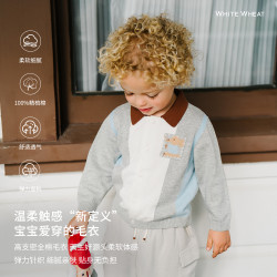 whitewheat2025新款大象条纹polo毛衣WWBFQM010