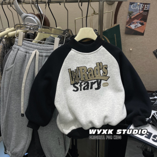 男女童加绒加厚羊羔绒冬季新款儿童韩版休闲卡通套头百搭保暖上衣