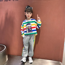 童装休闲套装宝宝卫衣两件套新款时髦长袖洋气潮款中大童儿童衣服