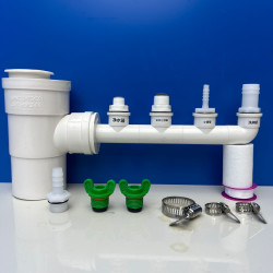 厨房PVC75管下水三通连接水槽净水器前置过滤器小厨宝洗碗机下水