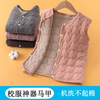儿童校服神器马甲内穿男童女童加绒加厚保暖背心宝宝秋冬打底马夹