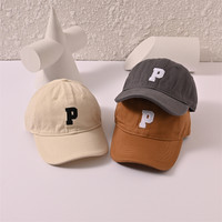 春夏季韩版2-9岁中大童棒球帽男童女童洋气P字刺绣早春儿童帽子