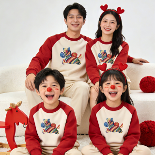 棉子幼 2026马年圆领棉卫衣加绒加厚新年本命年上衣保暖拜年服
