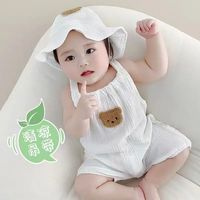 婴儿衣服夏装新生儿女宝连体衣公主满月百天短袖哈衣爬婴儿外出服
