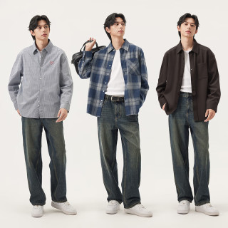 gxgjeans 限时五折 美式复古宽松时尚休闲牛仔裤 三色可选