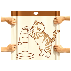 RDE 抽绳垃圾袋45*45cm100只加厚软萌小猫免撕款家用免撕垃圾袋 45*45*100只