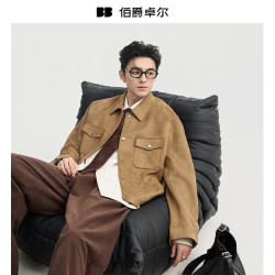伯爵卓尔 【老钱风】仿麂皮绒夹克  B531401