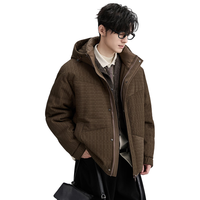 伯爵卓尔 K551525 连帽保暖 可可棕 XL(180) 男士羽绒服