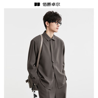 伯爵卓尔 三防抗皱远红外发热 暴雨灰 S(165) 男士长袖衬衫
