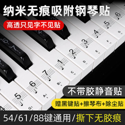 曼尔乐器 纳米钢琴键盘贴纸88键61键54键通用电子琴五线谱简谱琴键贴音符贴 纳米无胶钢琴贴