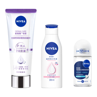 妮维雅 果酸双管身体乳200ml+美白身体乳200ml+走珠止汗露50ml