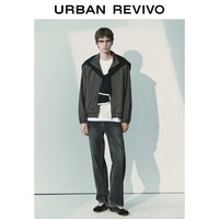 URBAN REVIVO UMF160072 燕麦格雷格纹超宽松夹克 深灰格子 S