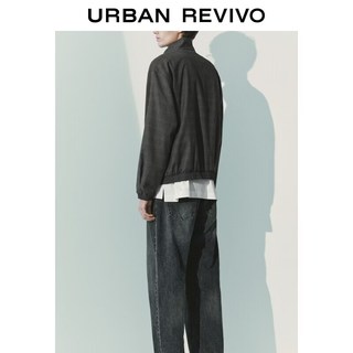 URBAN REVIVO UMF160072 燕麦格雷格纹超宽松夹克 深灰格子 S