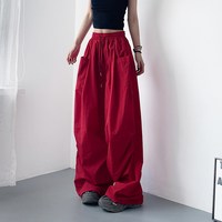 移动端：蜜略 轻薄工装裤女大码夏季新款宽松美式胖mm冰丝酷飒风阔腿运动裤速干