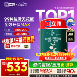 立邦 硅藻泥墙面漆乳胶漆油漆内墙漆京雅居荷净抗甲醛全效5L/约7KG